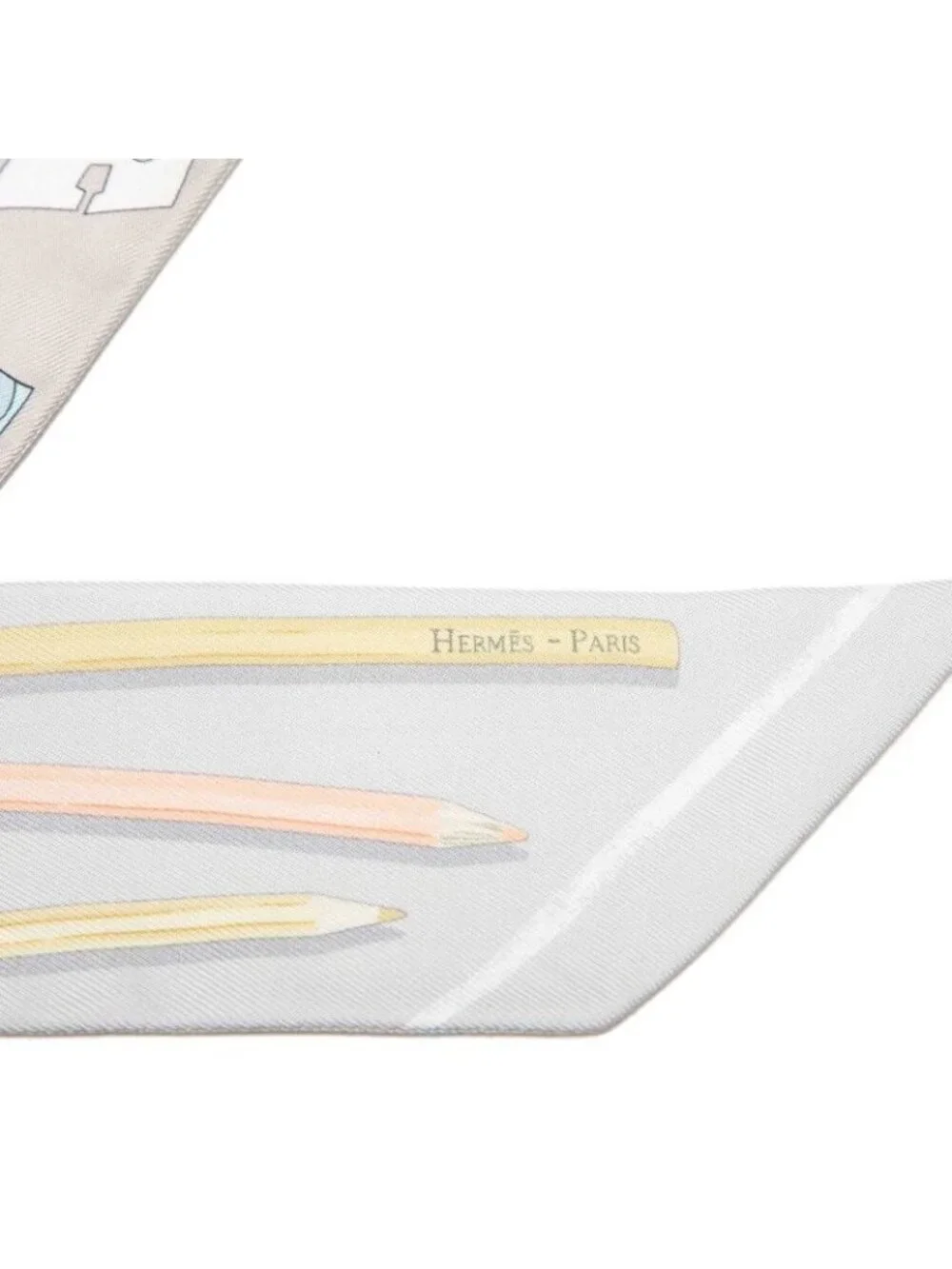 Hermes Twilly a Vos Crayons Now Get Out Your Colored Pencils Scarf Gray